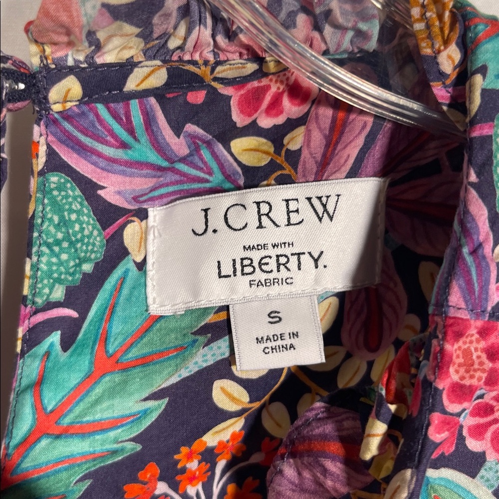 J. Crew Multicolor Floral Print Puff-Sleeve Blouse - Picture 4 of 7